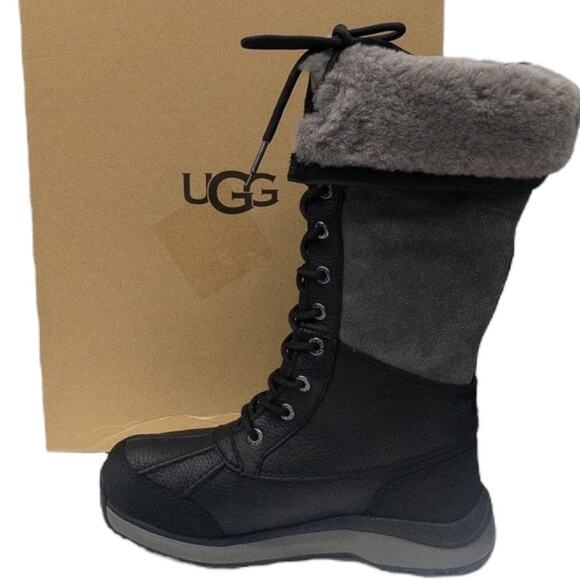 Authentic Ugg Adirondack III Tall Boot Black Gray Womens Waterproof Winter Snow - Picture 1 of 11